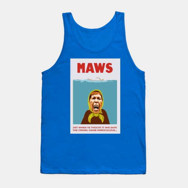 Spoof Scottish Jaws Movie Poster Tank Top by TimeTravellers